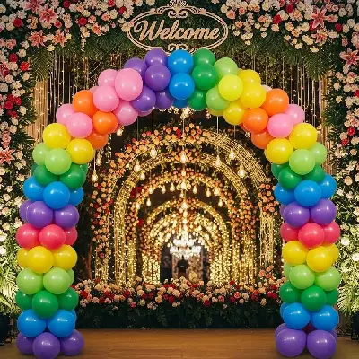 Wedding stage balloon decoration
